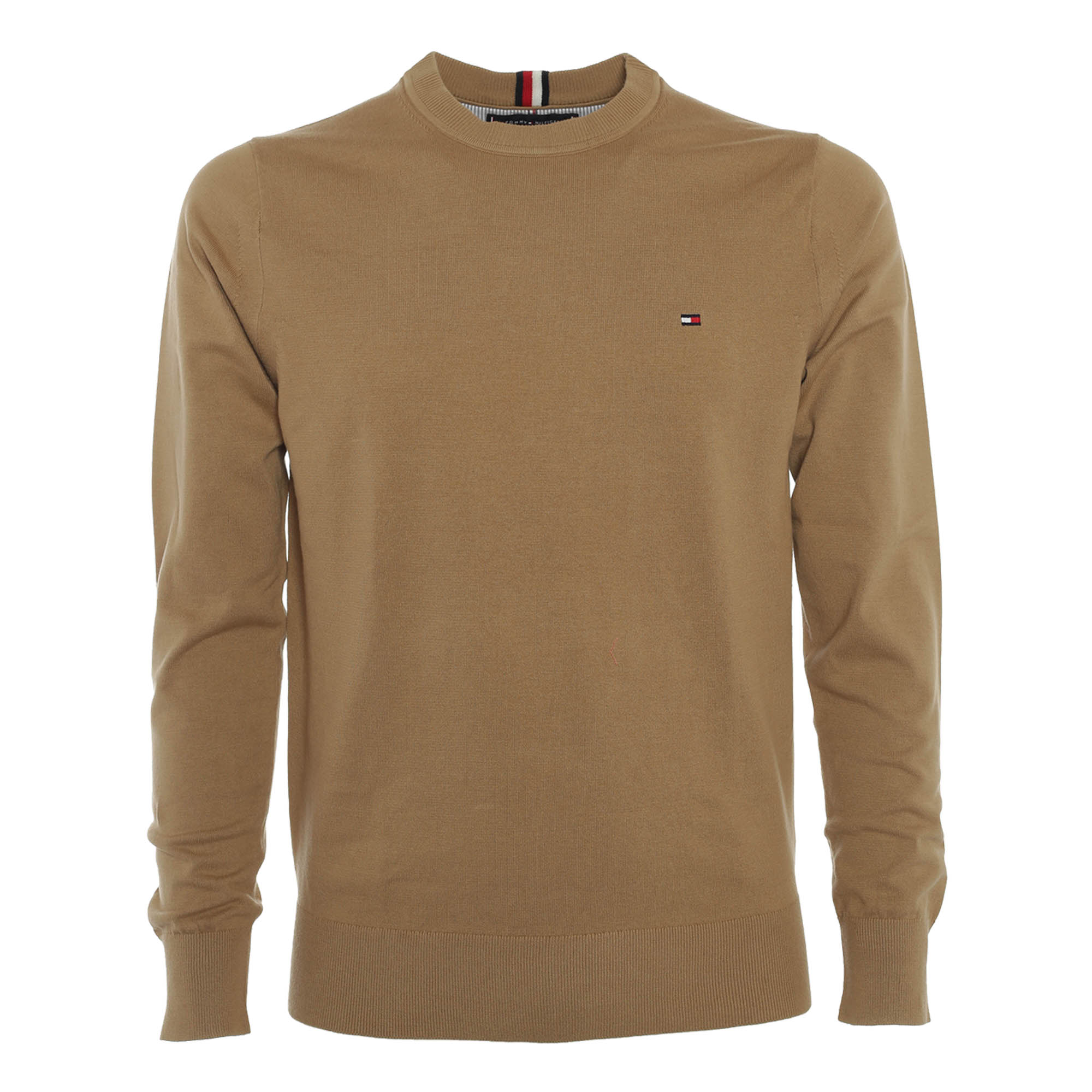 maglione girocollo cammello