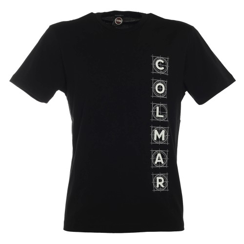 COLMAR: T-shirt nera con scritta in rilievo