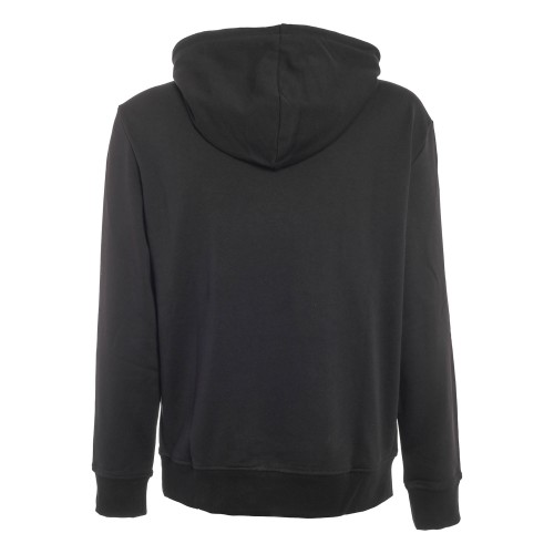 ARMANI: Felpa nera con cappuccio