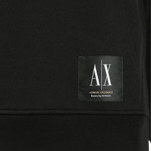 ARMANI: Felpa nera con cappuccio