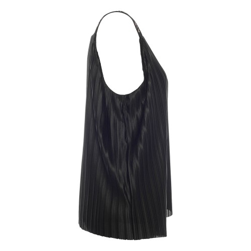 ARMANI: Top in plissé nero