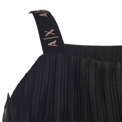 ARMANI: Top in plissé nero