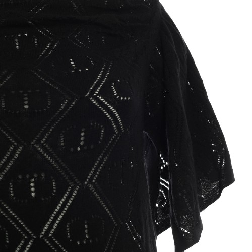 TWINSET: Maglia traforata nera